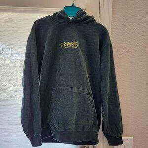 Krooked Skateboarding Green Corduroy Hoodie